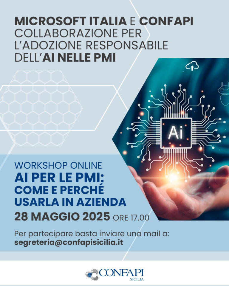Scopri di più sull'articolo Microsoft Italia e Confapi rinnovano la collaborazione per l’adozione responsabile dell’AI nelle PMI