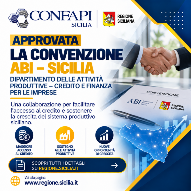 Scopri di più sull'articolo Imprese, approvata la convenzione tra ABI Sicilia e Dipartimento regionale delle Attività produttive