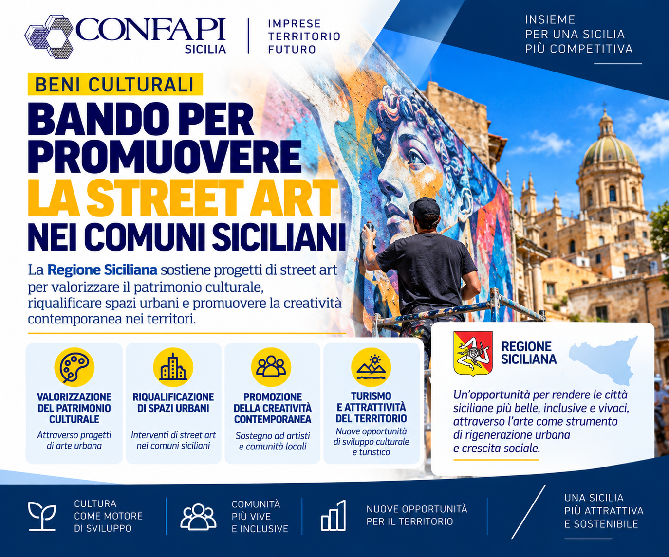 Al momento stai visualizzando Beni culturali, bando regionale per promuovere la street art nei Comuni siciliani