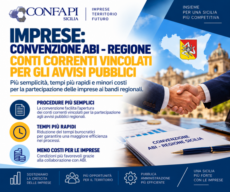 Scopri di più sull'articolo Imprese, accordo tra Regione Siciliana e ABI sui conti correnti vincolati