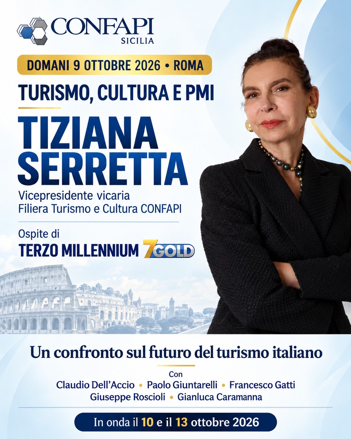 Al momento stai visualizzando Turismo, cultura e PMI: Tiziana Serretta ospite di Terzo Millennium su 7Gold
